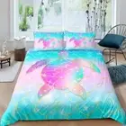 Scales Duvet Cover for Girls, Tortoise Reptile Bedding Set Twin Size, Sea