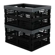16 Quart Plastic Milk Crates Stackable, Collapsible Storage Crate, 13.5" x 10...