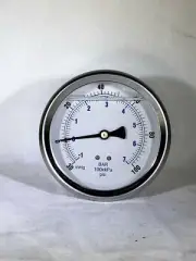 5 PACK LIQUID FILLED VACUUM GAUGE -30-0-100 PSI, 4" FACE, 1/4" BACK MOUNT