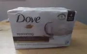 Dove Restoring, Soap Bar, Coconut & Cocoa Butter, 4 Bars, 3.75 oz Ea.