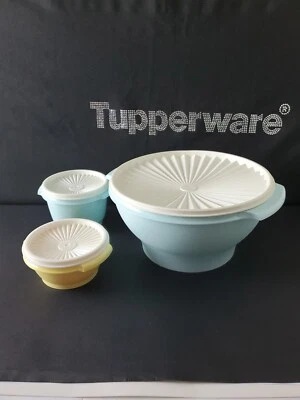 Tupperware Servalier 17 Cup Salad Serving Bowl Set Vintage Collection