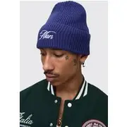 Mens Navy Man Embroidered Beanie
