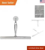 Multi-Functional 12-Inch Bathroom Squeegee with PVC Blade and Suction Cup Holder