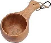 Nordic Style Wooden Cup, Handmade Wood Camp Mug for Home Camping Hiking