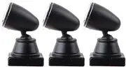 TEHAUX 3Pcs Miniature Spotlight Model, DIY Sand Table Signal Light, Metal and Abs, Black, 3V Voltage, Ideal for Train Scene Decor and Sand Table Ornament