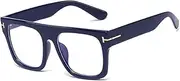 Women's Blue Light Glasses Anti Eyestrain Anti Glare Fashionable Blue Light Blocking Glasses Large Frame PC Material Gaming Computer Glasses A,1