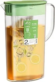 Infuser Pitcher | 2L Water Pitcher with Lid and Fruit Infuser - Beverage Serveware, Cold Water Pitcher, Drink Dispenser for Iced Tea, Fruit Infused Water and Juice