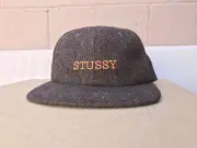 Stussy brown SnapBack Mens cap hat . Wool polyester