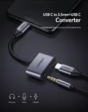 UGreen TypeC to 3.5mm Audio + TypeC Female Adapter Aluminium 50596