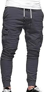 [Maiyifu-GJ] Casual Joggers Cargo Pants for Men Drawstring Workout Running Athletic Sweatpants Fashion Hiking Trousers