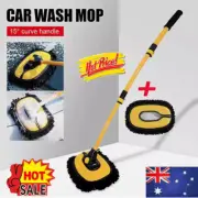 Telescopic Adjustable Car Wash Mop Brush Kit Long Handle Vehicle Cleaning ToGY