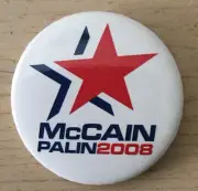 McCain Palin 2008 Presidential Election round Button Pin