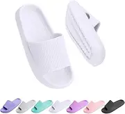 [Secret Slippers] Cloud Slides for Kids, Girls Boys Pillow Slippers Shower Bathroom, Comfort Non-Slip Thick Sole Slippers Summer Beach Shoes for Little Kid/Big Kid