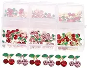 DIY Nail Art Charm 60pcs Cherry Nail Charms Rhinestones Women's Nail Gems Bridesmaid Jewelry