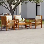 Patio Furniture Sets 5 Piece Garden Lounge Set with Cushions Solid Wood Acacia
