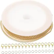 Gogogmee 1 Set Jewelry Chain with Lobster Clasp Jump Ring for DIY Necklace and Bracelet Making Durable Chain for Jewelry Crafting for Beading and Repairs
