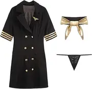 [JINZIJINYU] Women Babydoll Lingerie Erotic Lingerie Sexy Hot Breasts Stewardess Policewoman Passion Temptation Cosplay Uniform Suit