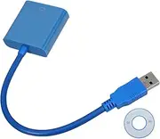 USB to Vga Adapter Cable External Video Converter for Display Compatible with Easy Setup Blue Color