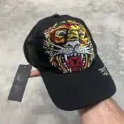 Ed Hardy Trucker Hat Tattoo Tiger Black Snapback Cap