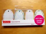 Craftsmart Card Tags Étiquettes – 50 PC Assortment Oval Tags 2.7" x 4.2" NEW