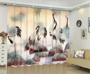 Solitary Grus Japonensis3D Curtain Blockout Photo Printing Curtains Drape Fabric