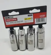Craftsman 3/8 in. drive Metric and SAE 6 Pt Standard Spark Plug Socket Set 4 pc