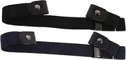 [Milisten] 2PCS Adjustable Invisible Elastic Waist Belt for Men and Women No Buckle Design for Comfortable Jeans Shorts Casual Wear Unisex Lazy Belt