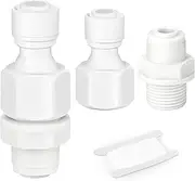 QCDENG Quick Connect Adapter, 3/8" Male Thread to 1/4"OD + 3/8" Female Thread to 1/4"OD Quick Connector, Two Each