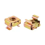 M6 Cage Nuts for Server Rack Cabinet, Carbon Steel Yellow Zinc Plated, 20 Pcs