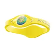 Authentic Power Balance Silicone Wristband - Neon Yellow/White - XS
