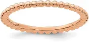 [Stackable Expressions] 925 Sterling Silver Polished Patterned Stackable Pink Plated Ring Size 7-Stackable-Ring for Women