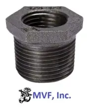 4" MNPT x 3" FNPT Hex Reducing Bushing Blk Malleable Iron MI12131141BMI
