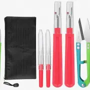 StitchSnip Pro Kit: 2 Big + 2 Small Seam Rippers & 1 Thread Snips (Red) - Ultima