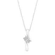 Tango Sterling Silver Round Brilliant Cut with 0.08 Carat tw of Diamonds Pendant