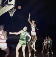 Philadelphia Warriors Wilt Chamberlain In Action 1960 Old Basketball Photo 6
