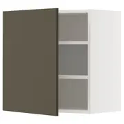 METOD wall cabinet with shelves, white/Havstorp brown-beige, 60x37x60 cm