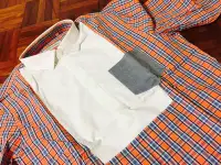 在飛比找Yahoo!奇摩拍賣優惠-PIERRE BALMAIN 高質感棉質細格襯衫