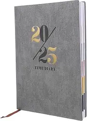 LALAFINA Daily Planner Notebook Portable Organizer for Monthly Weekly Daily Planning Grey with Tabs for Goal Setting Note Taking Personal Organization