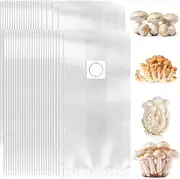 Mushroom Grow Bags 50 Pack, Mushroom Growing Bag with 0.2 Micron Filter, 6 Mil Polypropylene Substrate Bag Breathable Spawn Bag