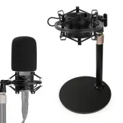 AT2020 Mic Stand, Adjustable Height Desk Mic Stand with Shock Mount, Foam Win...