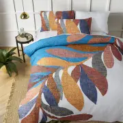 Sorrel White Cotton Foliage Quilt Cover Set by Accessorize