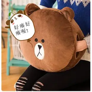 LINE FRIENDS 頭枕 暖手枕 抱枕 絨毛玩偶 布朗熊 禮物 正版授權