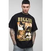 Mens Black Tall Oversized Notorious BIG License Print T-Shirt