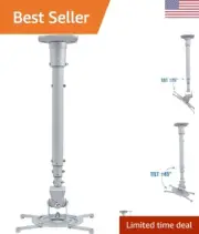 Full Motion Universal Ceiling Projector Mount Bracket with Adjustable Extenda...