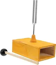 CLISPEED 1 Set Acoustic Demonstration Fork with Wooden Resonance Box Essential Physics Experiment Tool for Sound Wave Demonstrations Middle School Science Labs