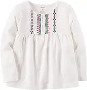 [Carter's] Girl's White Embroidered Baby Doll Top (3 Months)