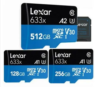 Lexar 雷克沙512g 512gb 633x microSD A2記憶卡 記憶卡全系列 lexar 128G下單