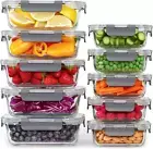 Glass Meal Prep Containers, [10 Pack] Glass Food Storage Containers with Lids, A