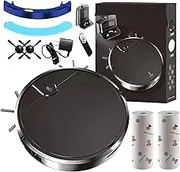 Smart Dual-Mode Robot Vacuum, Smart Robot Vacuum and Mop 2-in-1 Combo, Robotic Vac-Uum Cleaner Strong Suction with Schedule Self-Charging, for Hard Floors Pet Hair Carpets, App/Remote Control (#b)