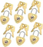 YOSADIER 6Sets Mini Heart Shaped Padlock Decorative Locks for Diaries Luggage Backpacks Jewelry Boxes Cute and Portable Love Symbol with Keys